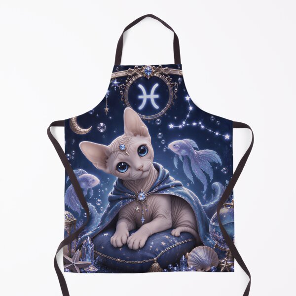 Item preview, Mystical Sphynx Pisces Cat Celestial Blue Zodiac designed and sold by Soluna Studio.