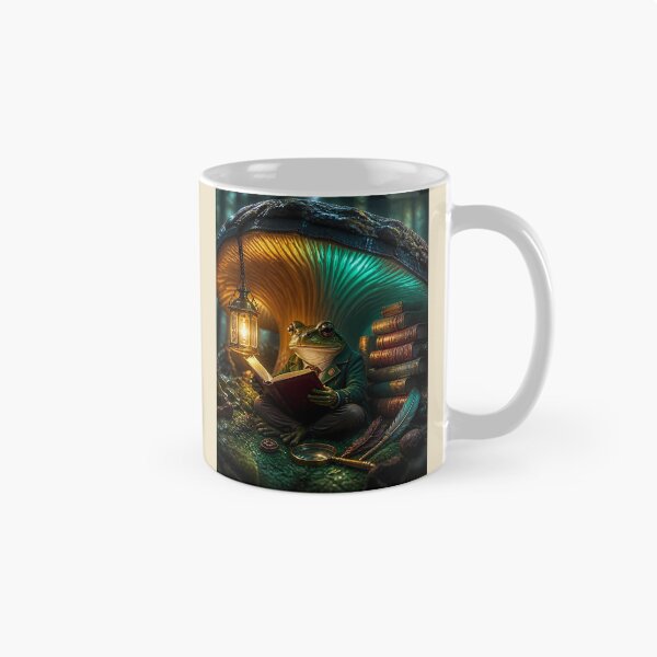 Aperçu de l'œuvre Bibliothèque de champignons de l'érudit Frog Scholar Gothic Goblincore créée et vendue par Fun2Fentastic.