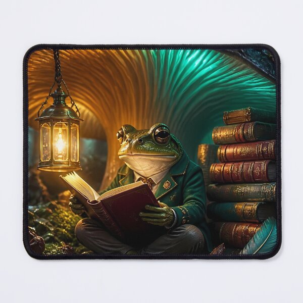 Item preview, Gothic Goblincore Frog Scholar Mushroom Library designed and sold by Fun2Fentastic.