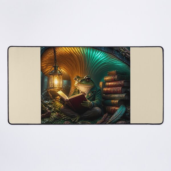 Item preview, Gothic Goblincore Frog Scholar Mushroom Library designed and sold by Fun2Fentastic.
