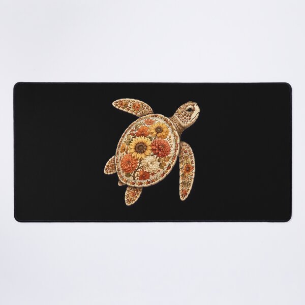 Item preview, Turtle Autumn Flower | Fall Floral Sea Turtle Art | Ocean Autumn Collection designed and sold by Zaru Art Studio.