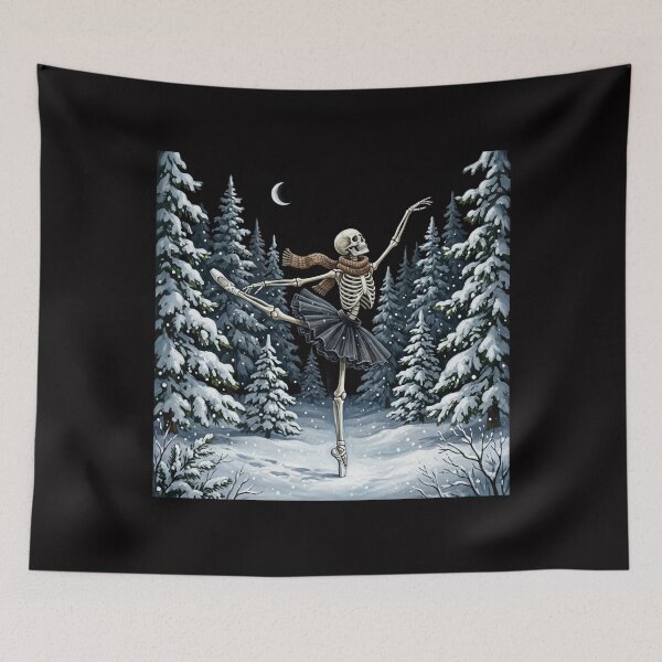 Item preview, Winter Skeleton Dancing Arabesque Cottagecore Christmas designed and sold by w66aboo.