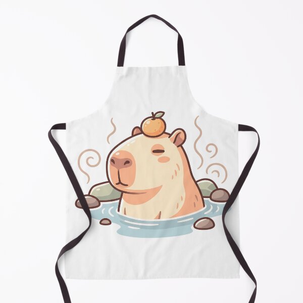 Item preview, Chill Capybara in a Hot Spring with Orange Cute Art designed and sold by mindshocker.
