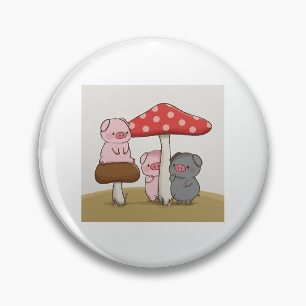 Item preview, Mushroom Pigs Cute Cottagecore Woodland Forest Graphic designed and sold by Aazrainpig.