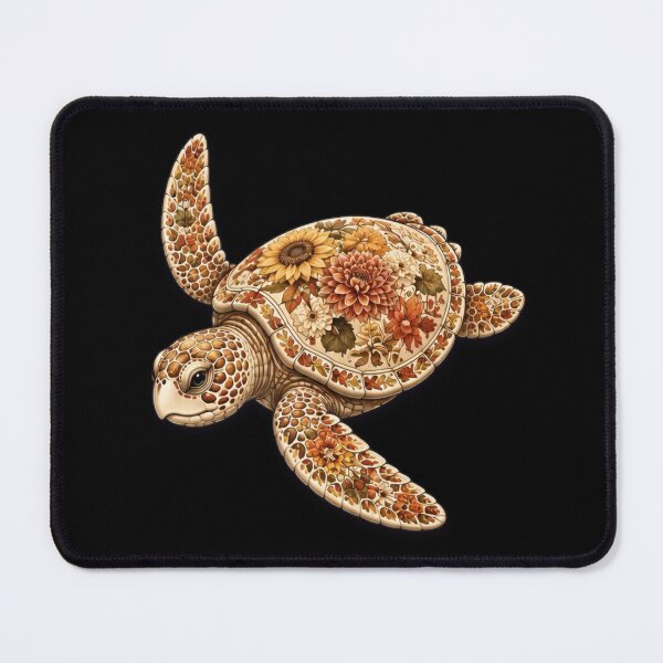 Item preview, Autumn Floral Turtle | Fall Flowers & Botanical Sea Turtle | Ocean Autumn Collection designed and sold by Zaru Art Studio.