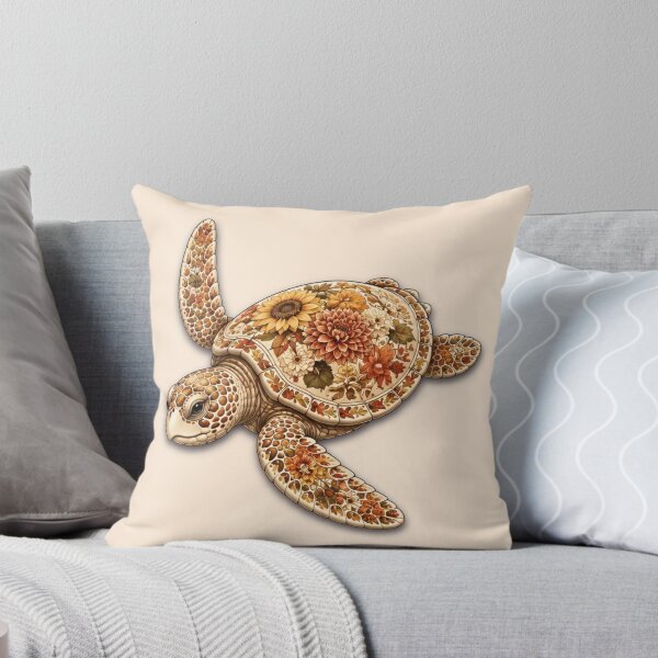 Item preview, Autumn Floral Turtle | Fall Flowers & Botanical Sea Turtle | Ocean Autumn Collection designed and sold by Zaru Art Studio.