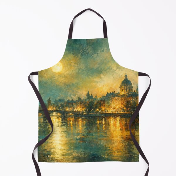 Item preview, Midnight River over Prague - Moonlit Cityscape Art designed and sold by Joey Santiago.