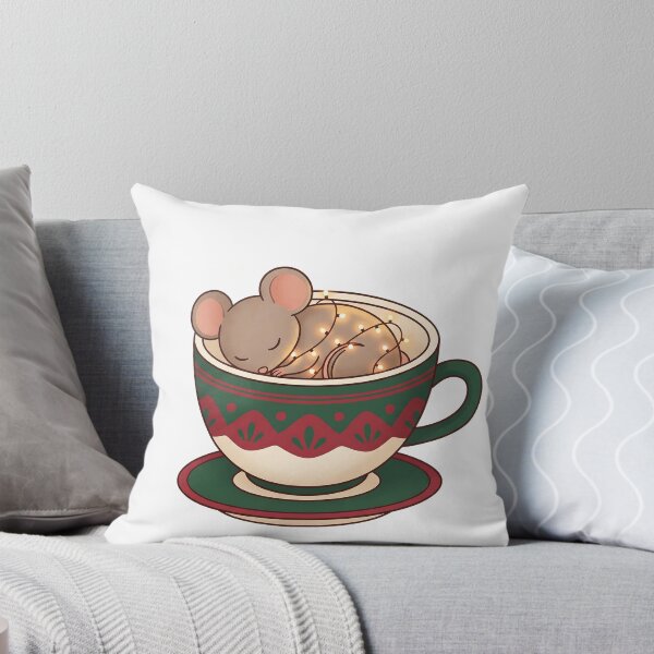 Item preview, Cozy Mouse Sleeping in a Teacup Christmas Holiday designed and sold by mindshocker.