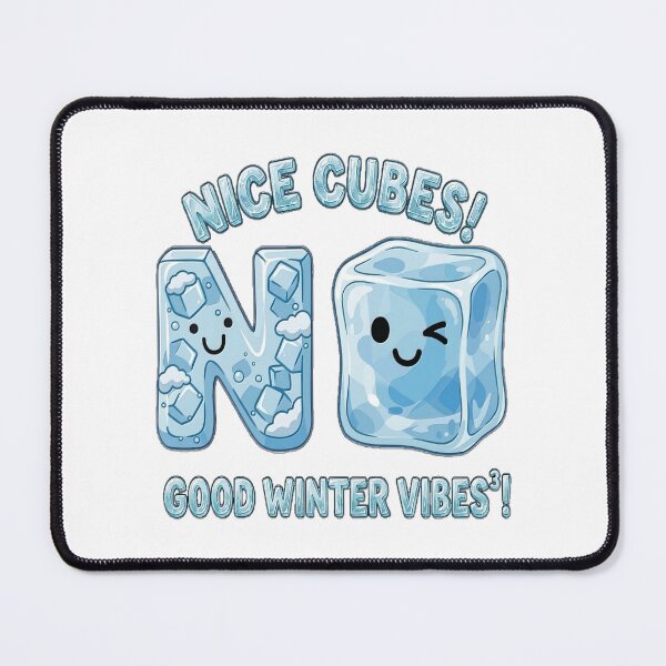 Item preview, Cute Inspirational Kawaii Puns with Funny Iced Cube And N letter | NICE CUBES! GOOD WINTER VIBES³! | Say NO To the Negative Vibes! designed and sold by Giulivo Store Graphic.