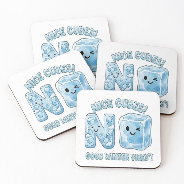 Item preview, Cute Inspirational Kawaii Puns with Funny Iced Cube And N letter | NICE CUBES! GOOD WINTER VIBES³! | Say NO To the Negative Vibes! designed and sold by Giulivo Store Graphic.