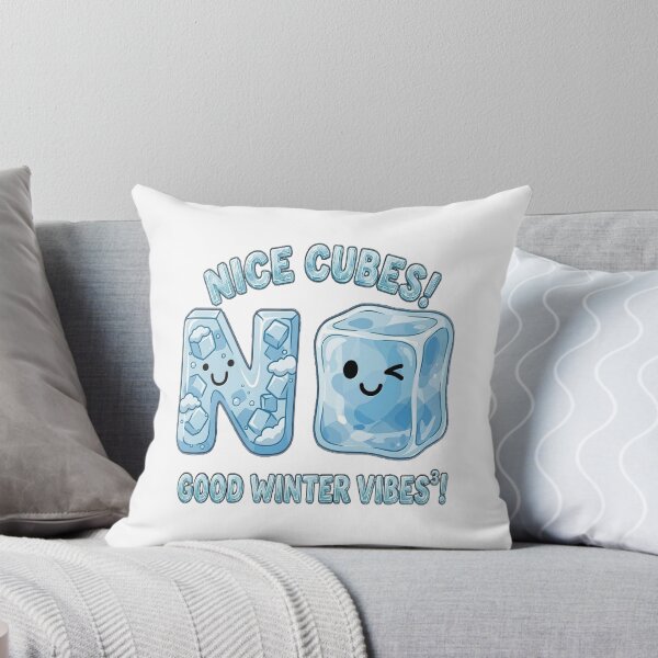 Item preview, Cute Inspirational Kawaii Puns with Funny Iced Cube And N letter | NICE CUBES! GOOD WINTER VIBES³! | Say NO To the Negative Vibes! designed and sold by Giulivo Store Graphic.