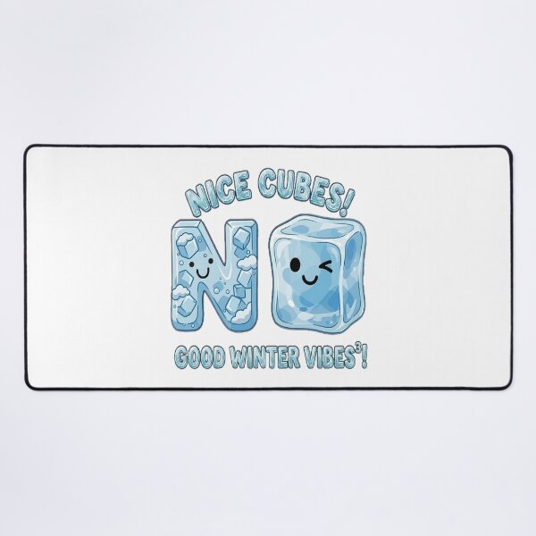 Item preview, Cute Inspirational Kawaii Puns with Funny Iced Cube And N letter | NICE CUBES! GOOD WINTER VIBES³! | Say NO To the Negative Vibes! designed and sold by Giulivo Store Graphic.