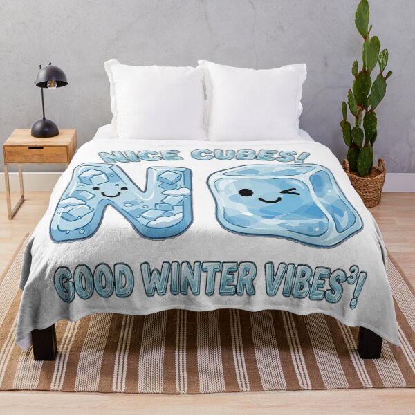 Item preview, Cute Inspirational Kawaii Puns with Funny Iced Cube And N letter | NICE CUBES! GOOD WINTER VIBES³! | Say NO To the Negative Vibes! designed and sold by Giulivo Store Graphic.
