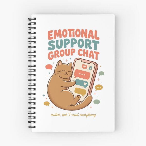 Item preview, Emotional Support Group Chat Cute Cat Funny Relatable designed and sold by ahmadhamdi.