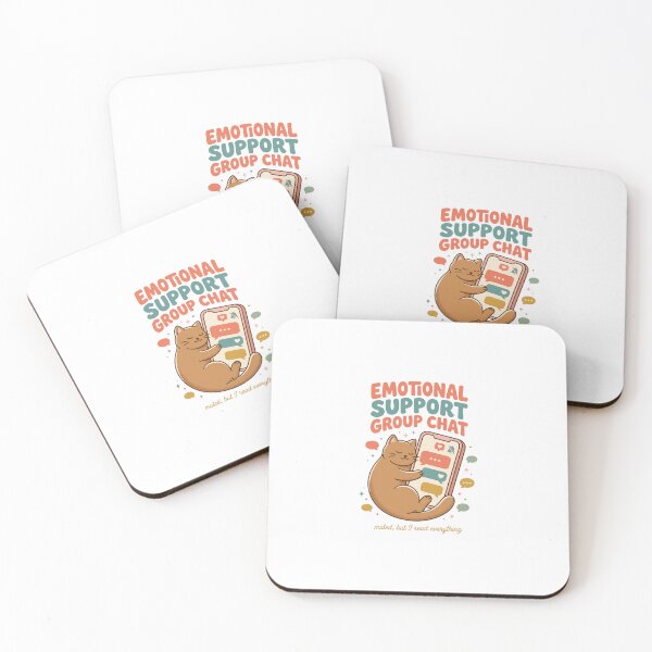 Item preview, Emotional Support Group Chat Cute Cat Funny Relatable designed and sold by ahmadhamdi.