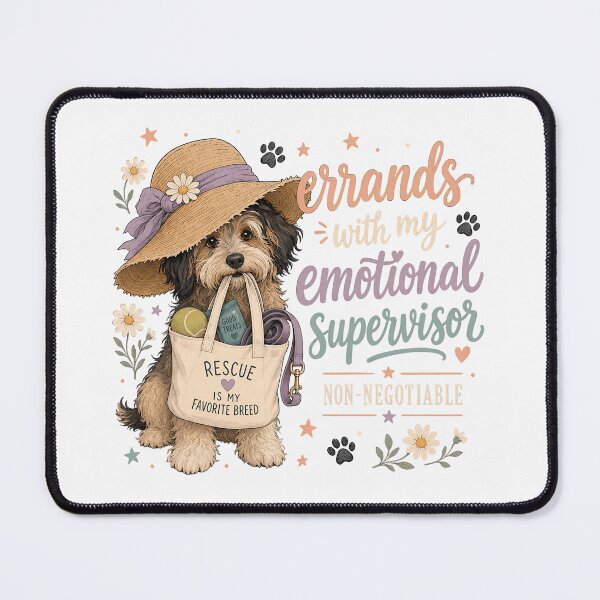 Item preview, Errands With My Emotional Supervisor Rescue Dog designed and sold by JoyfullyOffbeat.