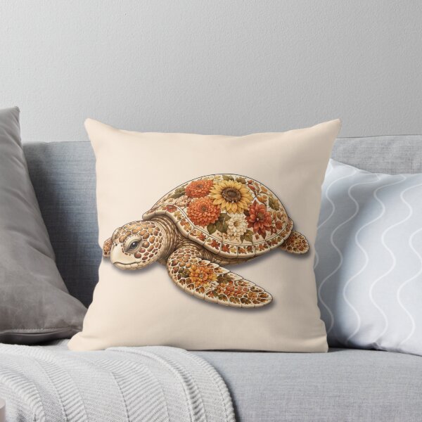Item preview, Autumn Flower Sea Turtle | Fall Floral Turtle Art | Ocean Autumn Collection designed and sold by Zaru Art Studio.