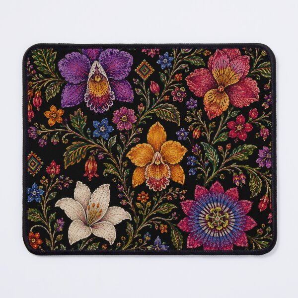Item preview, Ecuadorian Folk Flowers – Otavalo Inspired Botanical Embroidery designed and sold by MarekoraStudio.