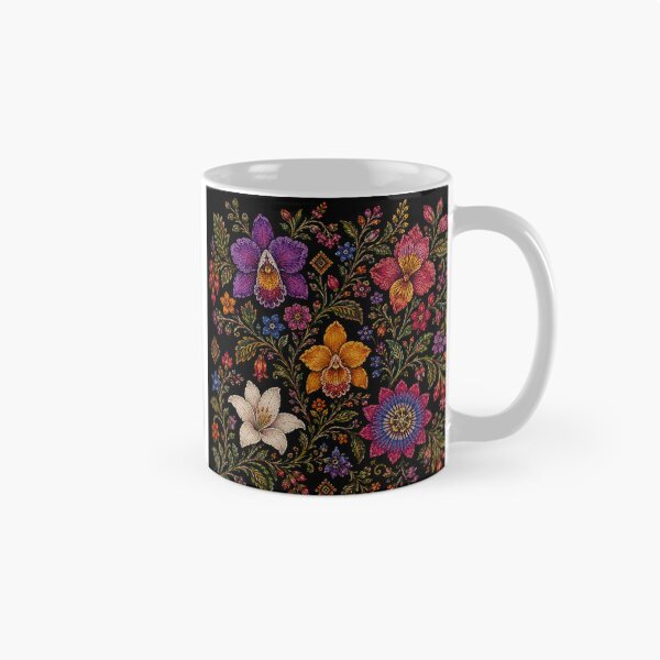 Item preview, Ecuadorian Folk Flowers – Otavalo Inspired Botanical Embroidery designed and sold by MarekoraStudio.