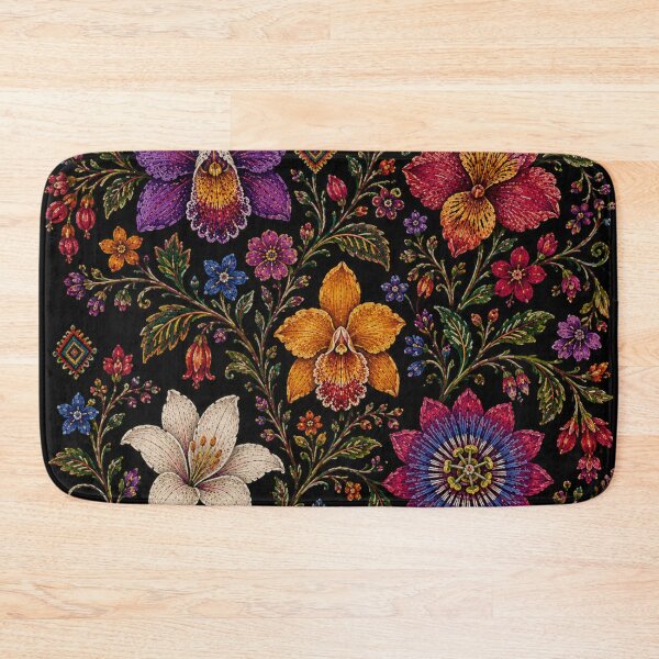 Item preview, Ecuadorian Folk Flowers – Otavalo Inspired Botanical Embroidery designed and sold by MarekoraStudio.