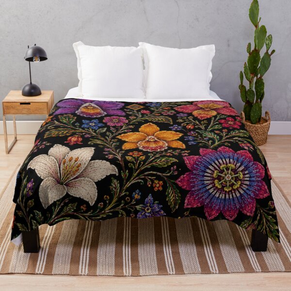 Item preview, Ecuadorian Folk Flowers – Otavalo Inspired Botanical Embroidery designed and sold by MarekoraStudio.