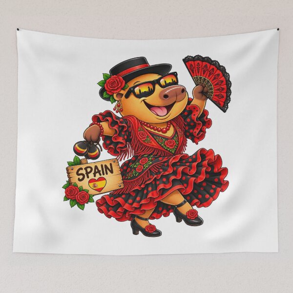 Item preview, Cute Spain Capybara – Flamenco Dance Spanish Adventure designed and sold by CapybaraTravels.