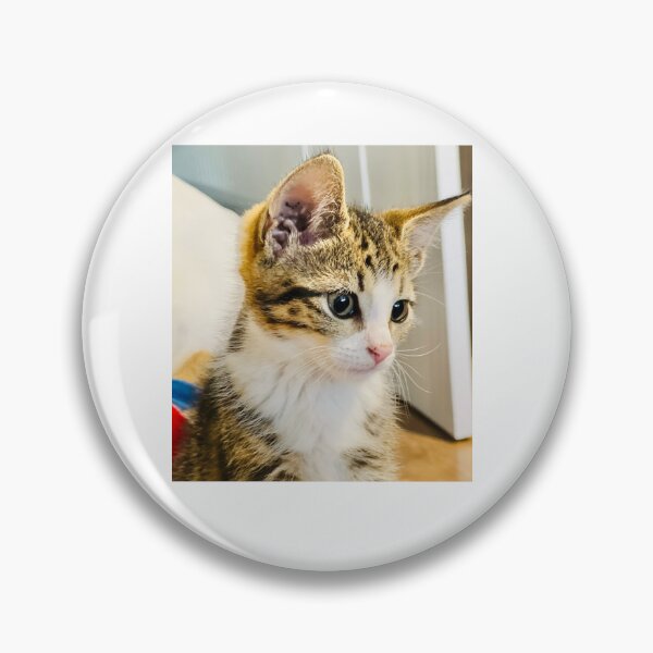 Artikelvorschau, Neugierige getigerte Katze schaut aufmerksam zur Seite entworfen und verkauft von MeliMedO Art.