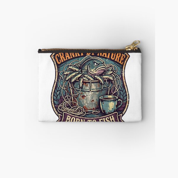 Item preview, Cranky by Nature, Born to Fish — Grumpy Bass Bait Bucket Badge designed and sold by Odd-jack.