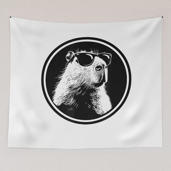 Item preview, Funny Black Logo Sunglasses Lover Chill Capybara Vibes Art designed and sold by JonathonWinter.