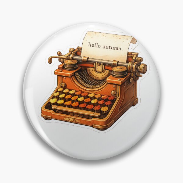 Item preview, Hello Autumn Typewriter Sticker | Vintage Fall Stationery | Cozy Dark Academia Aesthetic designed and sold by PawsAndpetalstudio.