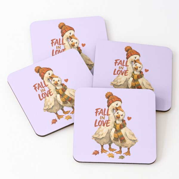 Item preview, Fall Season Goose Couple, Fall in Love designed and sold by olosra.