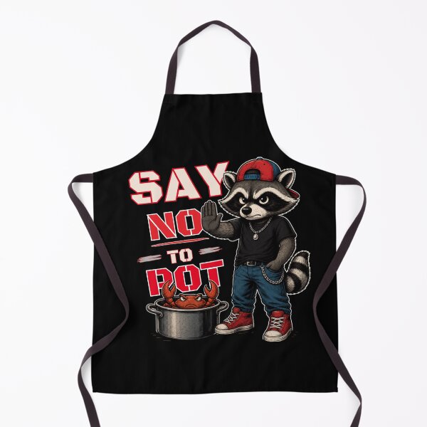 Item preview, Say No to Pot Raccoon Cooking Humor Design designed and sold by Creative-Sanc.