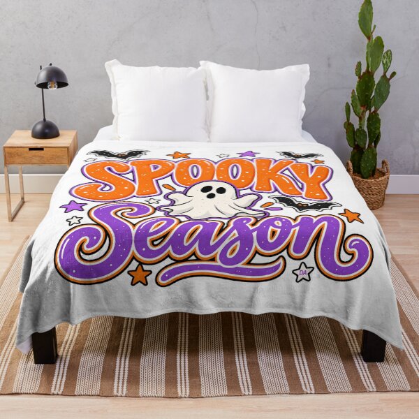 Item preview, Spooky Season Retro Orange Purple Ghost Halloween Typography Art    designed and sold by DesignArtist.ia.