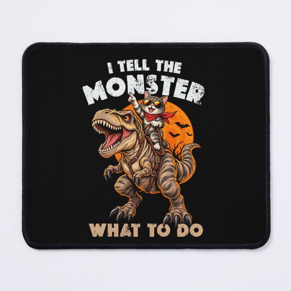 Item preview, I Tell the Monster What to Do Cat Dinosaur Humor, Funny Fearless Cat, T-Rex Adventure, Monster Lover Gift designed and sold by Cree8if.