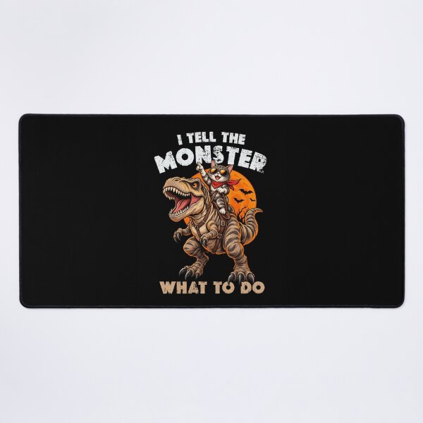 Item preview, I Tell the Monster What to Do Cat Dinosaur Humor, Funny Fearless Cat, T-Rex Adventure, Monster Lover Gift designed and sold by Cree8if.