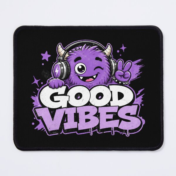 Item preview, Good Vibes Purple Monster Headphones Retro designed and sold by Radhestore.