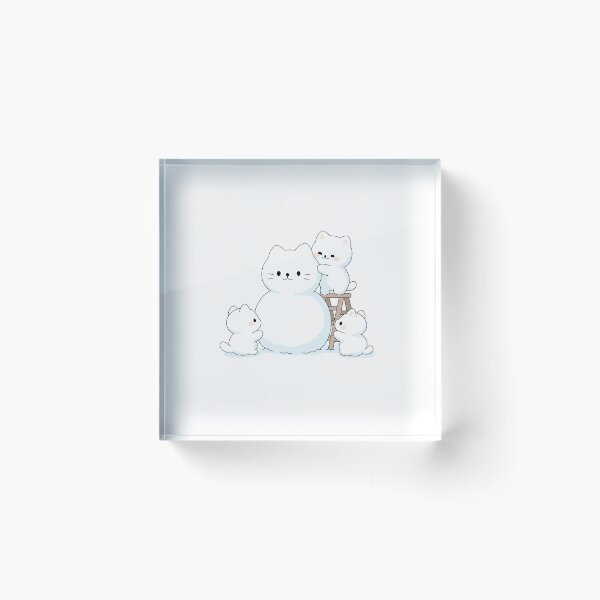 Item preview, Three Cute Kittens Building a Cat Snowman designed and sold by DesgnsxGifts.