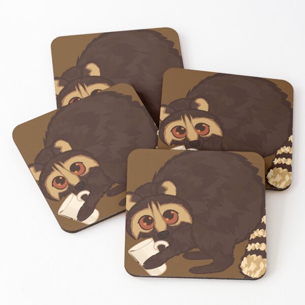 Item preview, Red Eye Coffee Raccoon - Little Thief designed and sold by OrphneDoesArt.