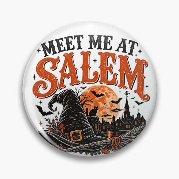 Item preview, Meet Me At Salem Vintage Witch Hat Broomstick Full Moon Art designed and sold by DesignArtist.ia.