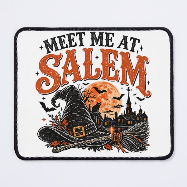 Item preview, Meet Me At Salem Vintage Witch Hat Broomstick Full Moon Art designed and sold by DesignArtist.ia.