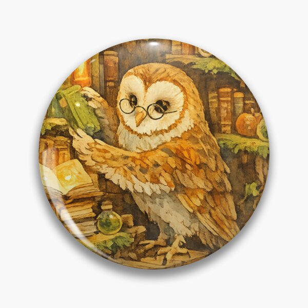 Item preview, Wise Owl in a Magical Library Cozy Illustration designed and sold by yeeted17.