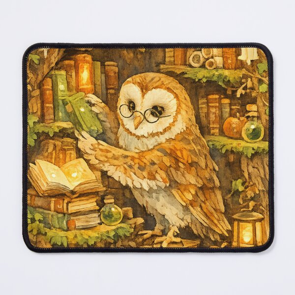 Item preview, Wise Owl in a Magical Library Cozy Illustration designed and sold by yeeted17.