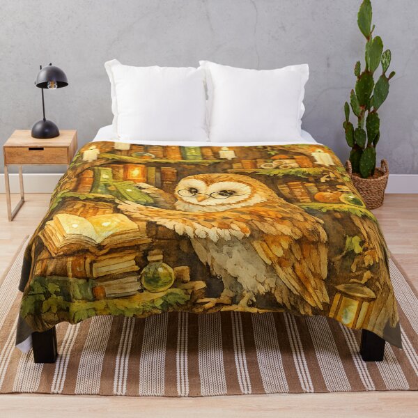 Item preview, Wise Owl in a Magical Library Cozy Illustration designed and sold by yeeted17.