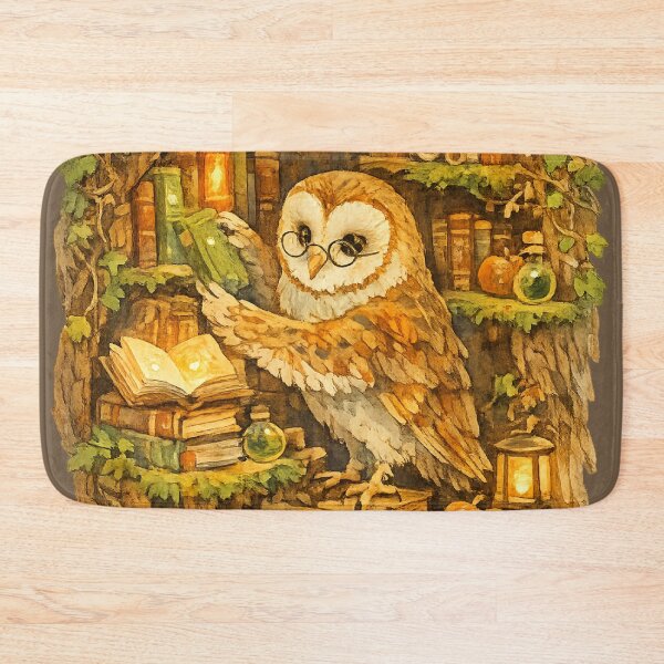 Item preview, Wise Owl in a Magical Library Cozy Illustration designed and sold by yeeted17.