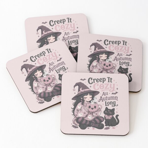 Item preview, Cozy Halloween Witch – Pastel Goth, Black Cat & Autumn designed and sold by Art-Arcade6.