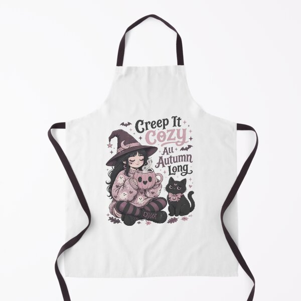 Item preview, Cozy Halloween Witch – Pastel Goth, Black Cat & Autumn designed and sold by Art-Arcade6.