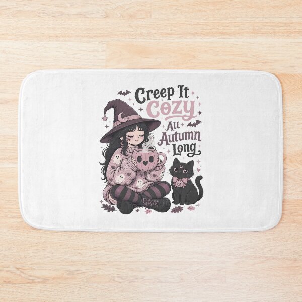 Item preview, Cozy Halloween Witch – Pastel Goth, Black Cat & Autumn designed and sold by Art-Arcade6.