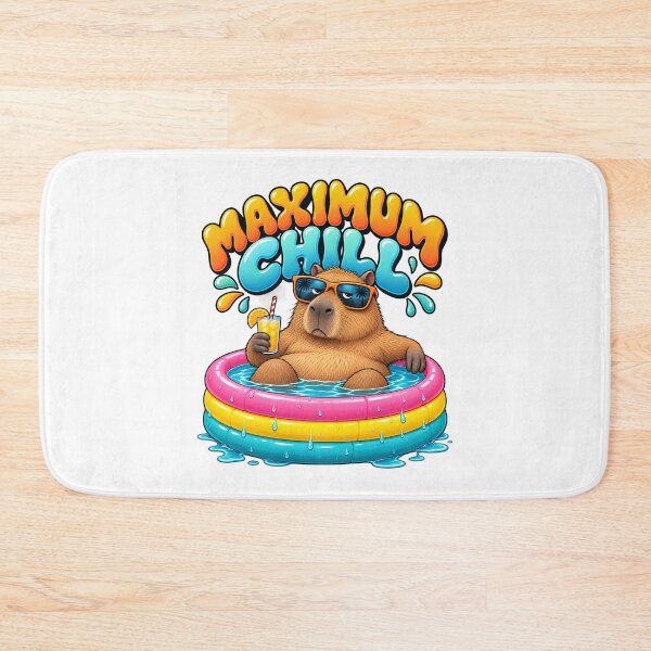 Item preview, Capybara Maximum Chill Summer Cartoon Float designed and sold by CleanLine Studio.