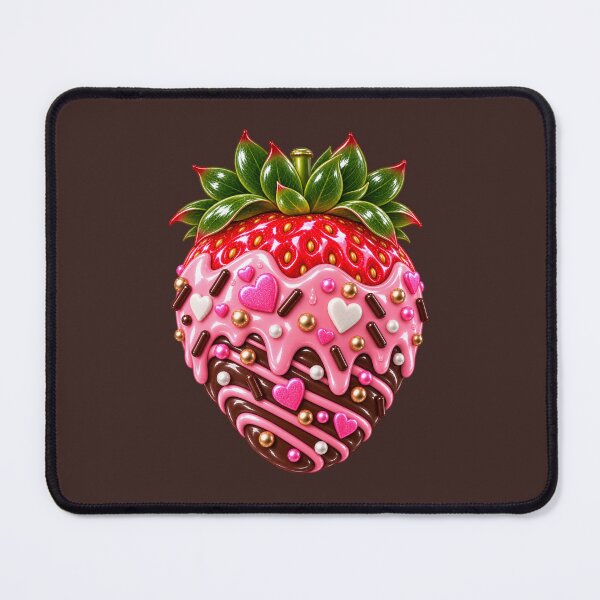Item preview, Glazed Chocolate Strawberry with Pink Icing – Kawaii Sweet Treat designed and sold by HO•Designs.