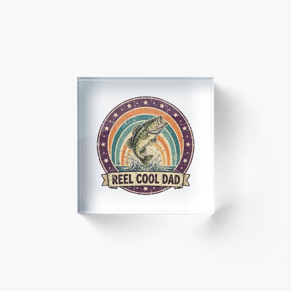 Artikelvorschau, Reel Cool Dad – Retro 70er Jahre Vintage Bass Fishing Sunset Badge entworfen und verkauft von Odd-jack.